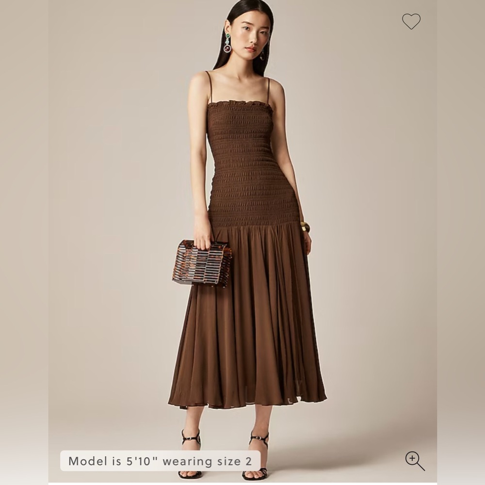 J.CREW Collection smocked chiffon dress - Size 0